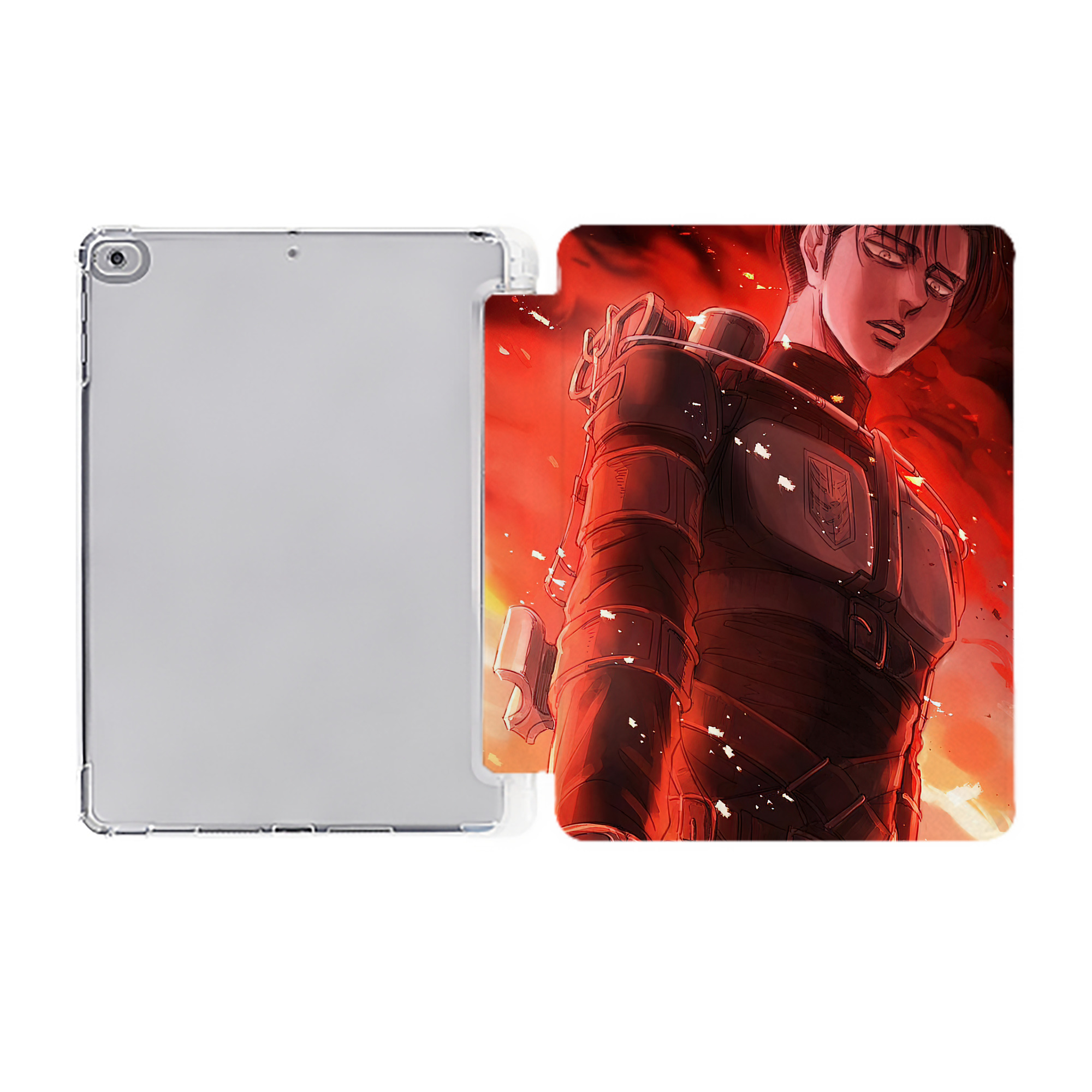 （画像用） 進撃の巨人 Attack on Titan IPad ケース ペン収納付き 三つ折りスタンド PUレザー×シリコン 対応機種9.5/10.5/10.9インチ